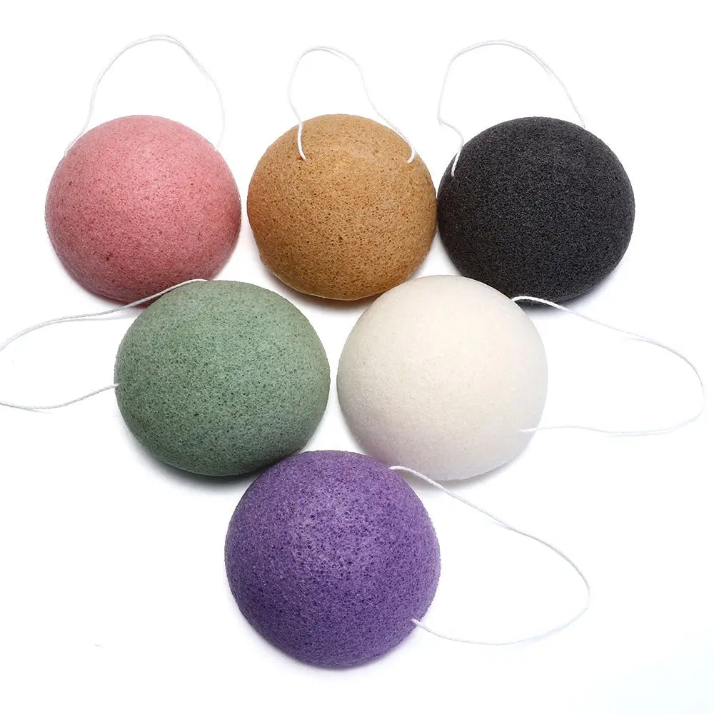 Konjac sponge in use
